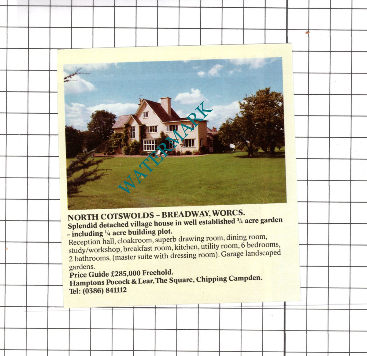 Breadway Worcestershire House Sale Advert - c.1990 Clipping / Print