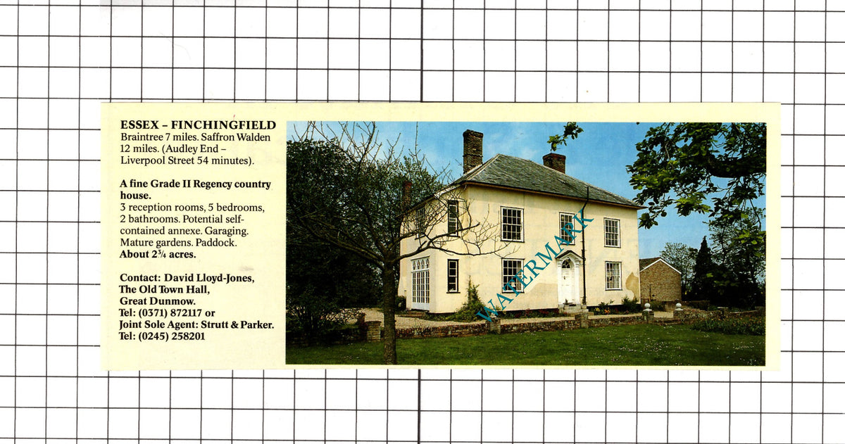 Finchingfield Essex House Sale Advert - c.1990 Cutting / Print