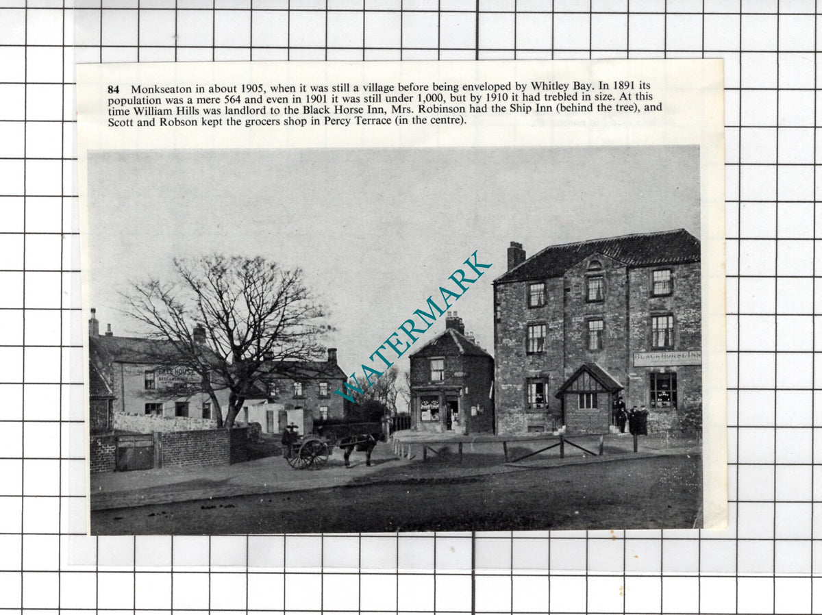 Monkseaton Northumberland Black Horse Inn - Small Cutting