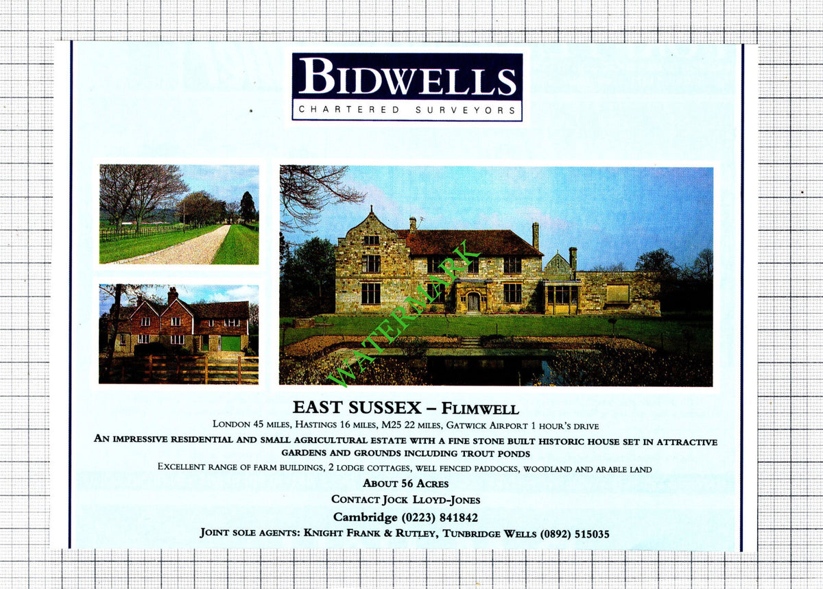Flimwell East Sussex House Sale Advert - 1991 Cutting