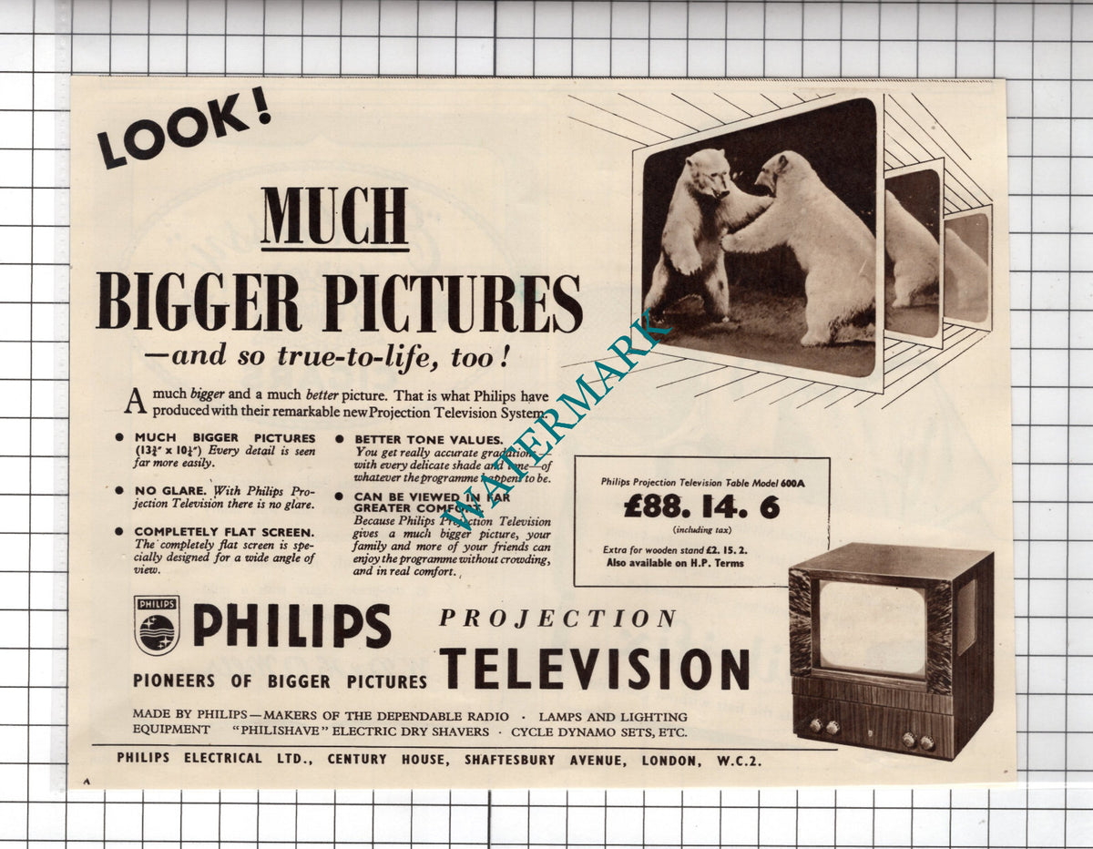 Philips Television Advert - 1950 Cutting