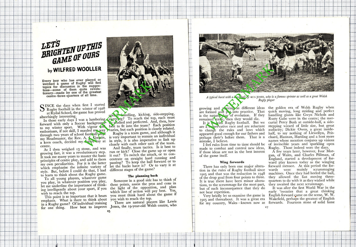 Wilfred Wooller Rugby - 1951 Article