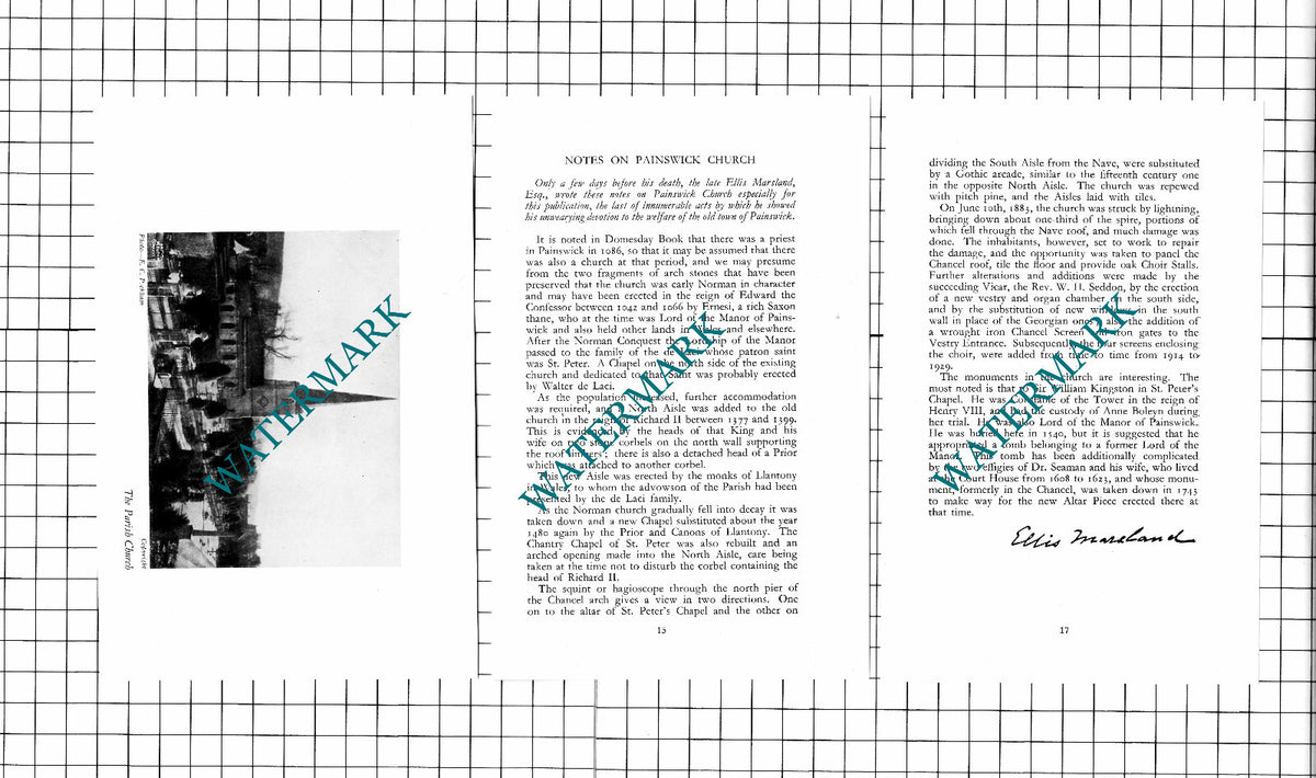 Painswick Gloucestershire Church - c.1940 Small Article / Print