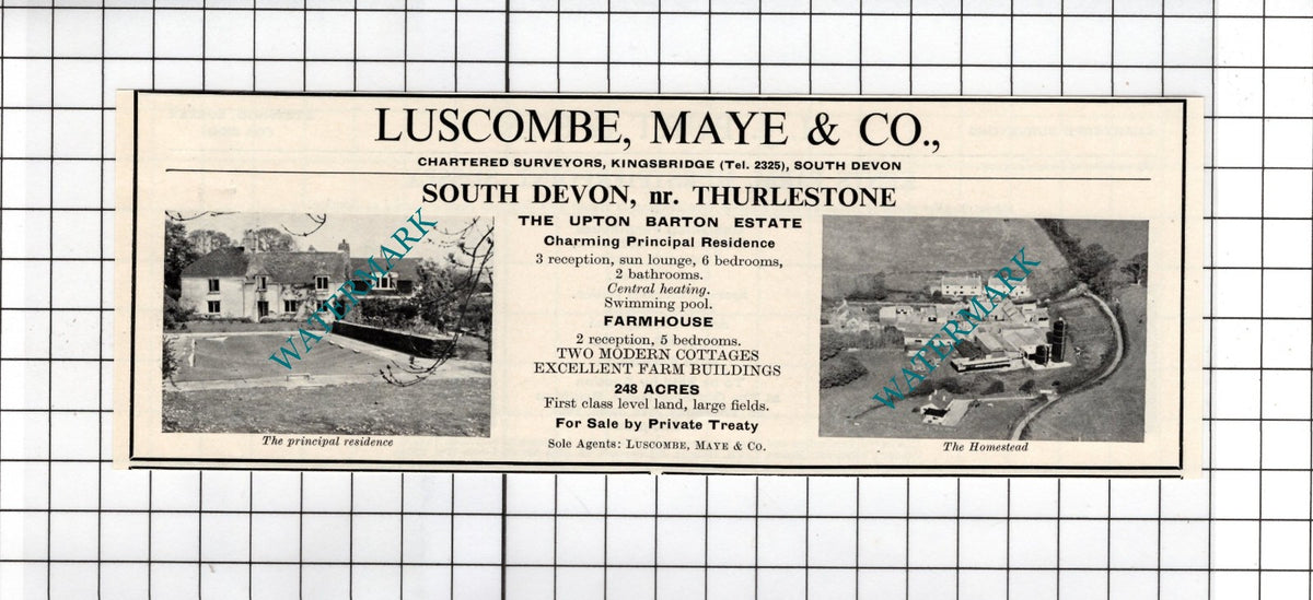Kents Farm Hurstpierpoint Sussex / The Upton Barton Estate - 1967 Sale Advert