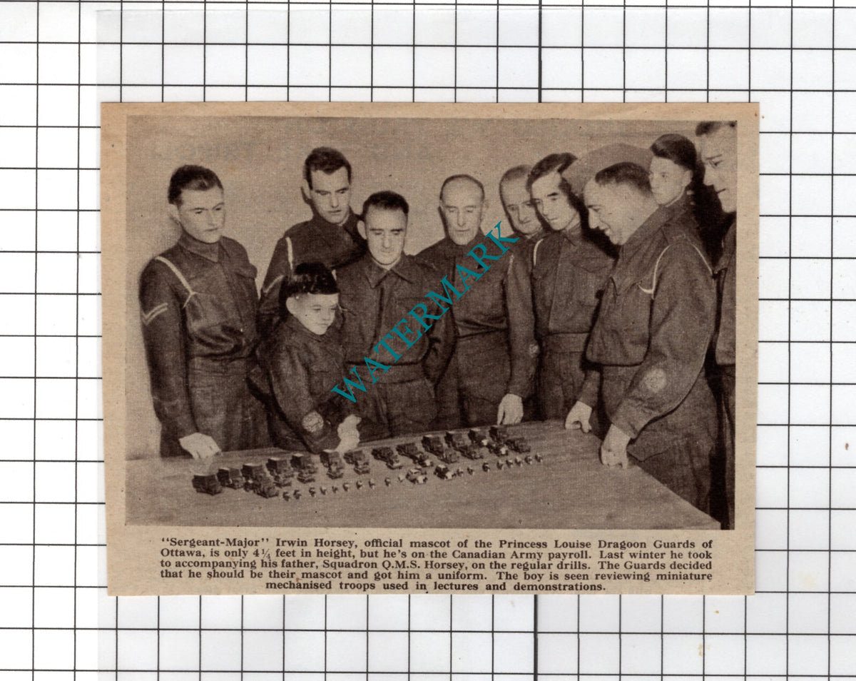 Irwin Horsey Princess Louise Dragoon Guards Ottawa WW2 - 1940's Clipping