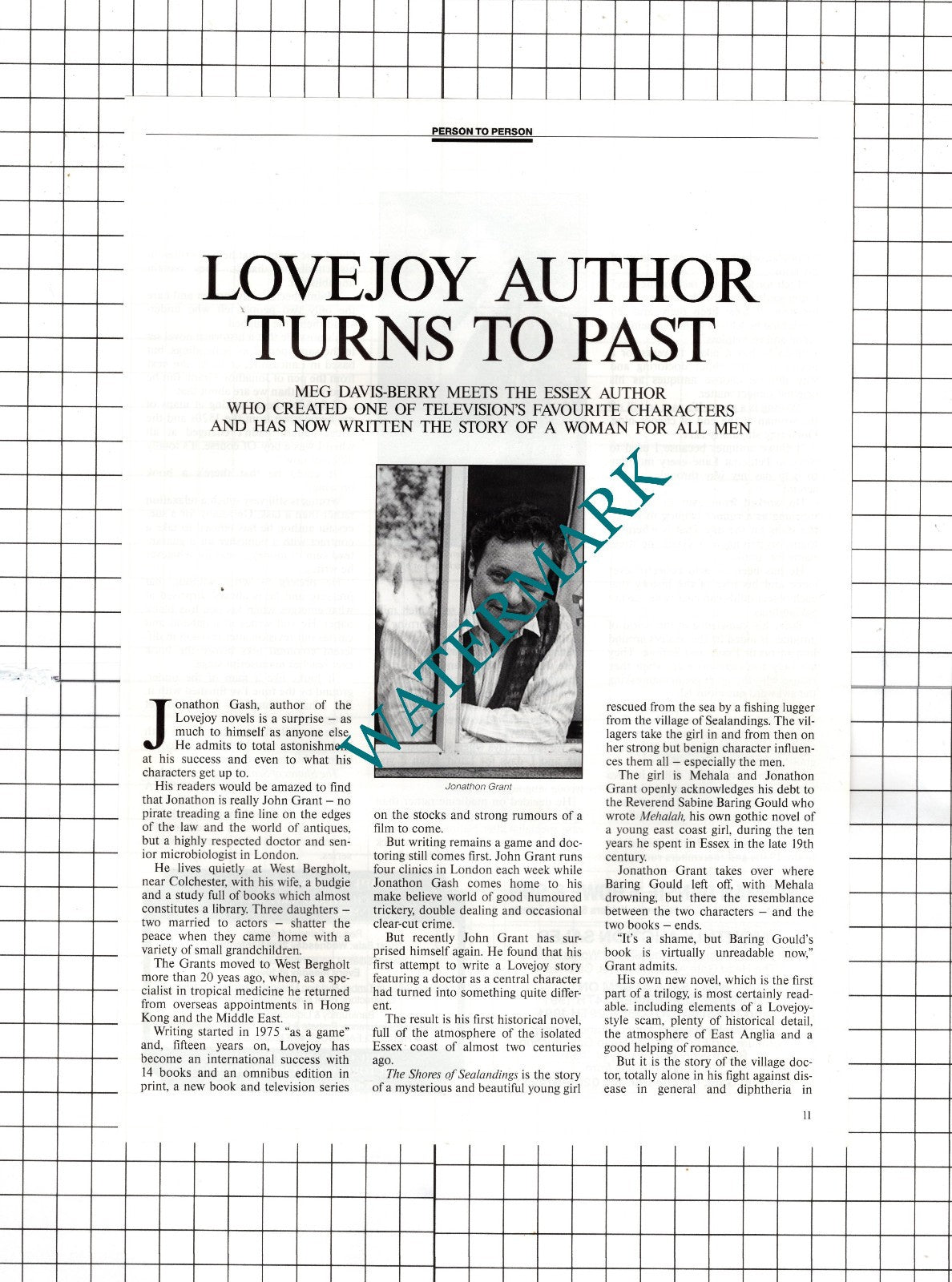 Jonathon Gash Lovejoy Author - 1991 Article