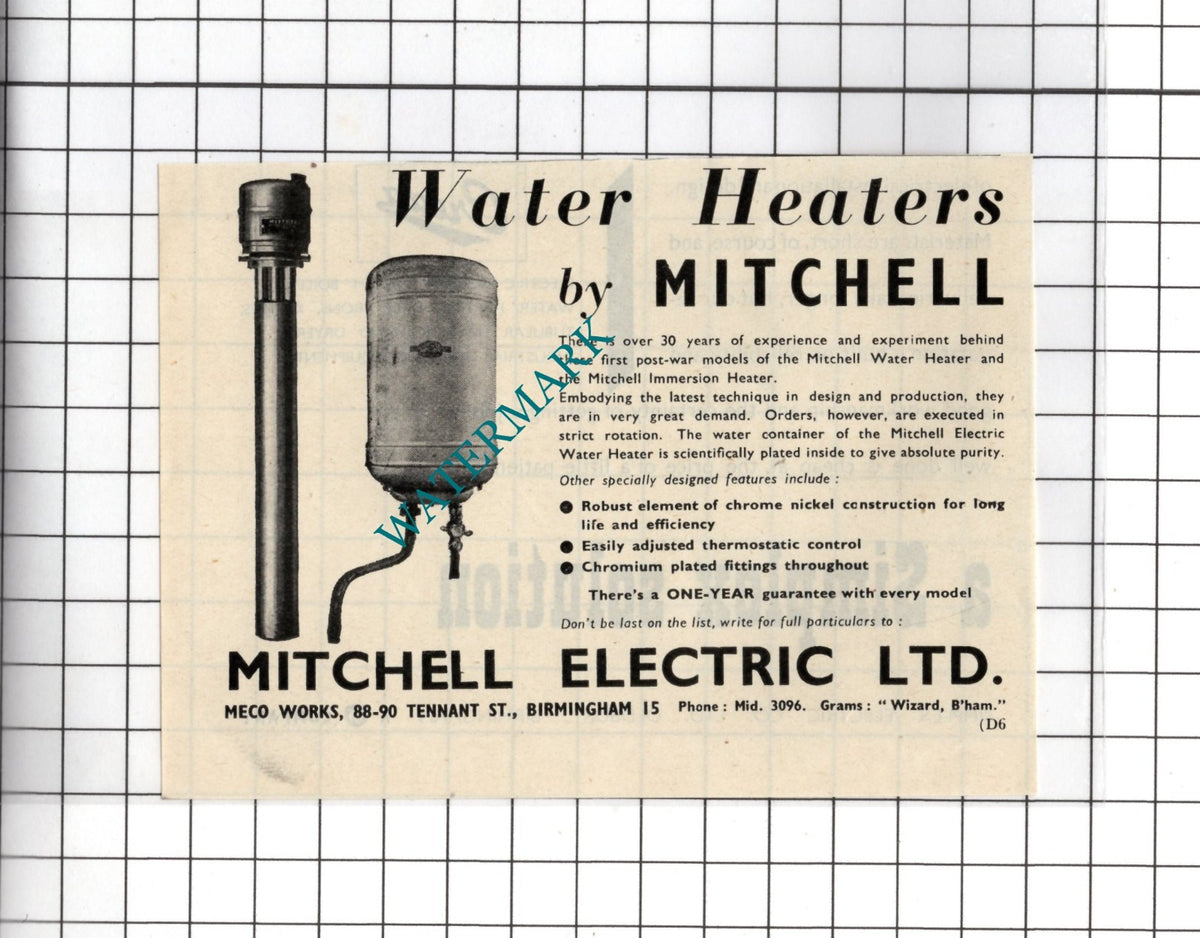Mitchell Electric Ltd Birmingham - 1948 Small Advert