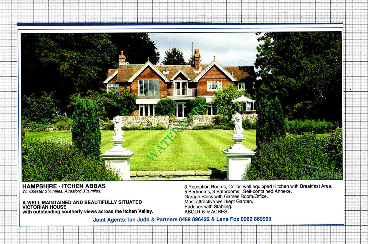 Itchen Abbas Hampshire House Sale Advert - 1991 Cutting