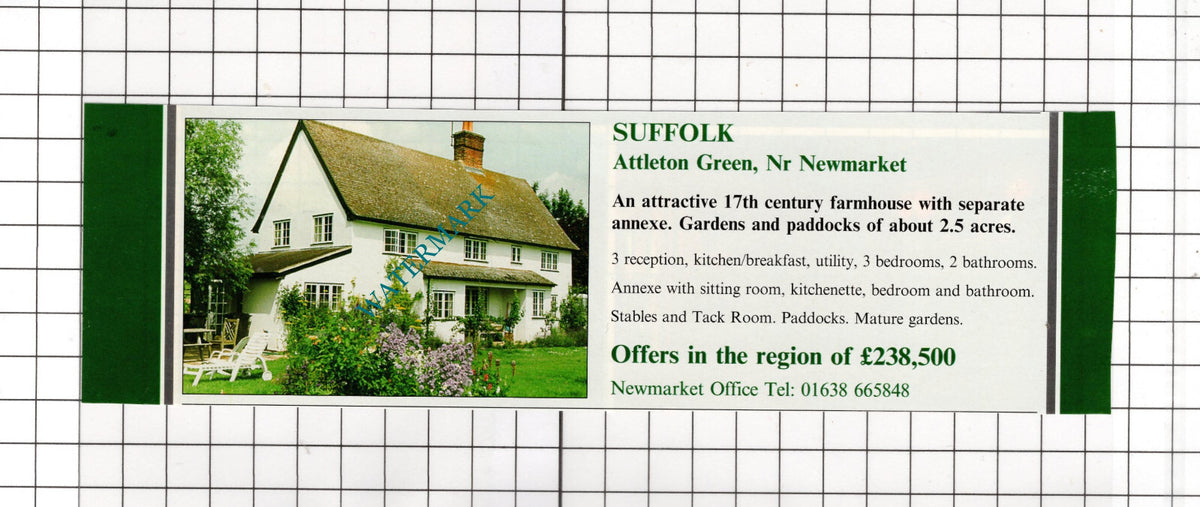Attleton Green Suffolk House Sale Advert - 1994 Cutting