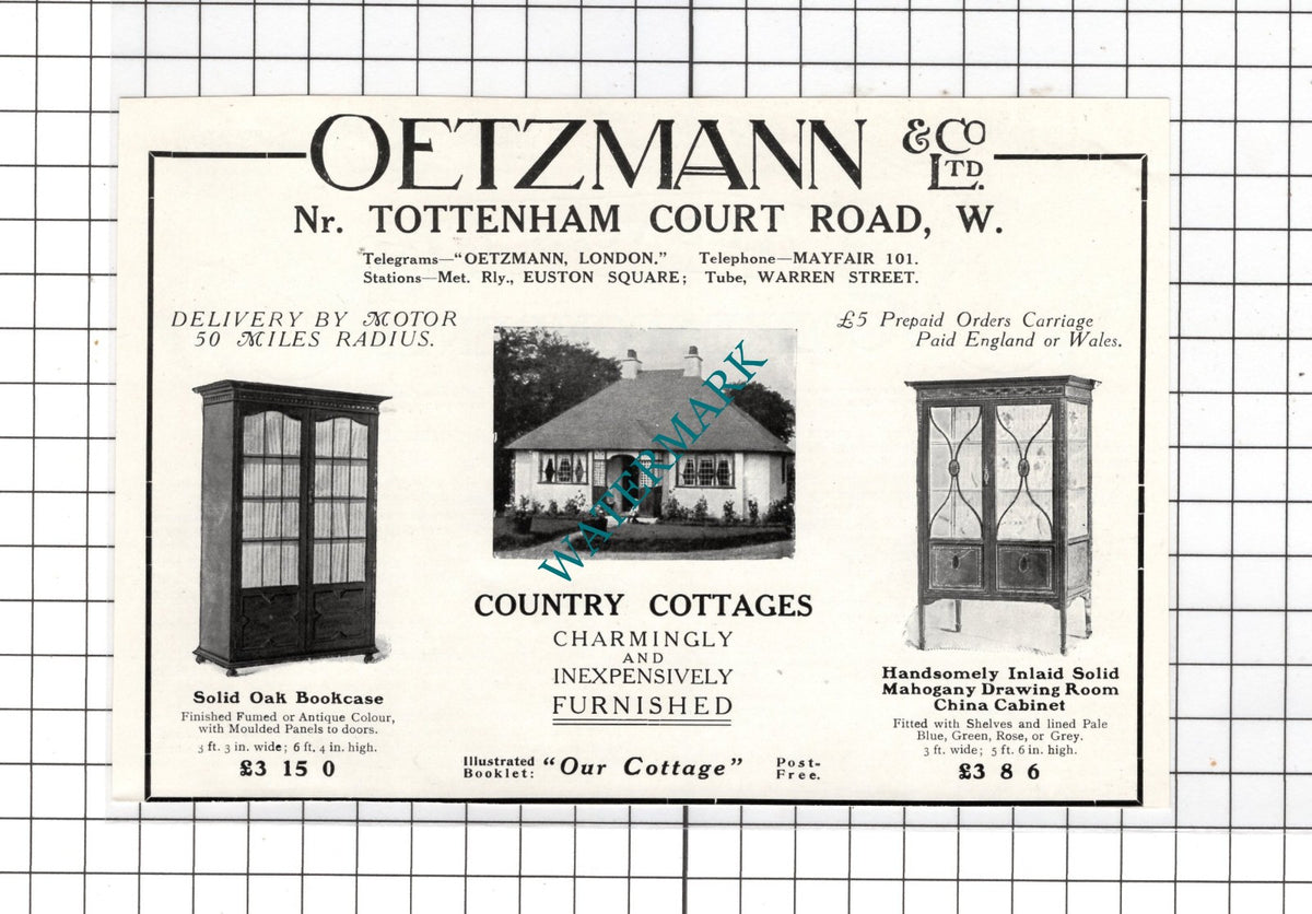 Oetzmann & Co Ltd London - c.1913 Advert