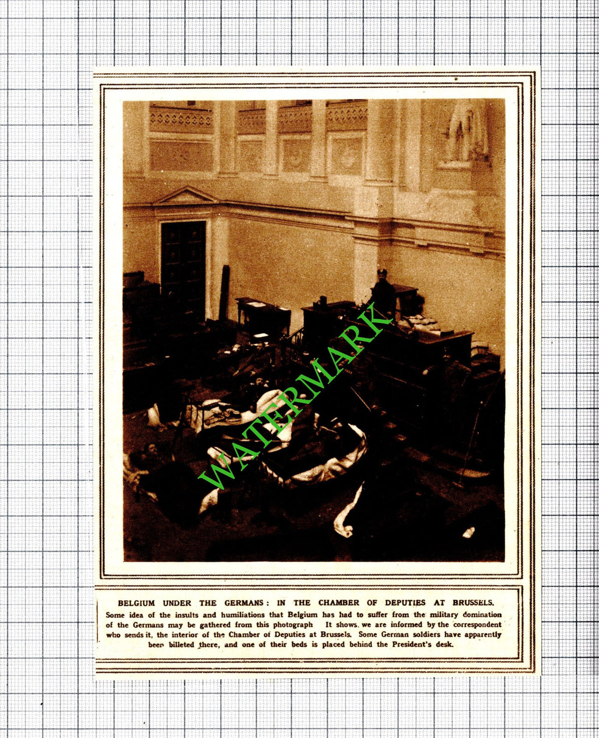 Chamber Of Deputies Brussels Belgium Germans World War One WW1 - 1915 Cutting