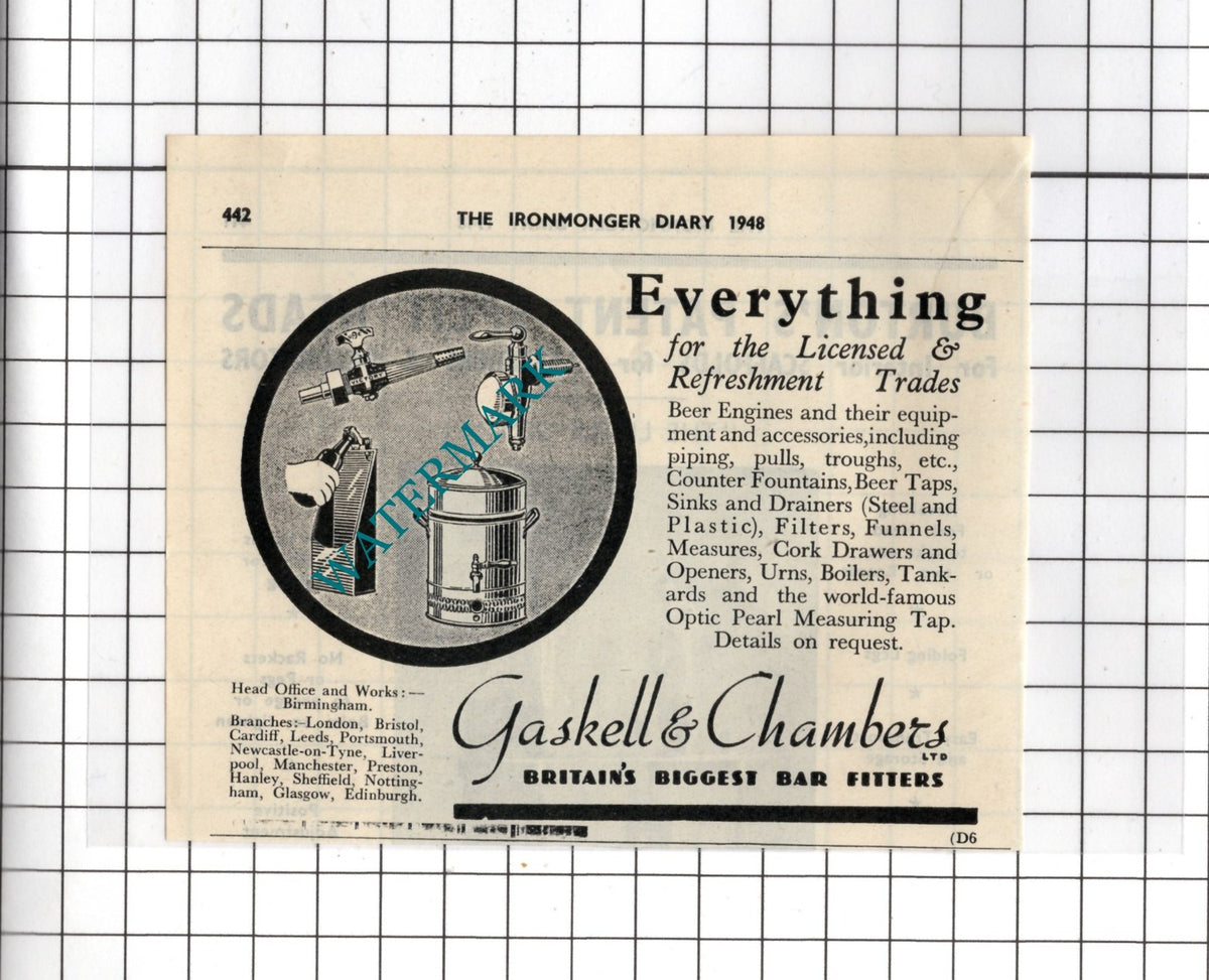 Gaskell & Chambers Ltd Birmingham - 1948 SMALL Advert
