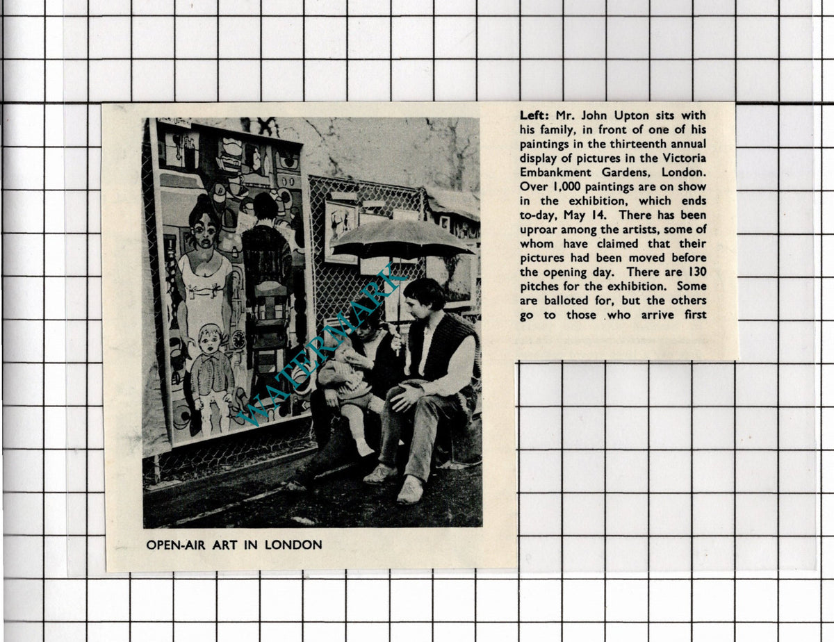 Mr John Upton Artist Victoria Embankment London - c.1960 Clipping / Print