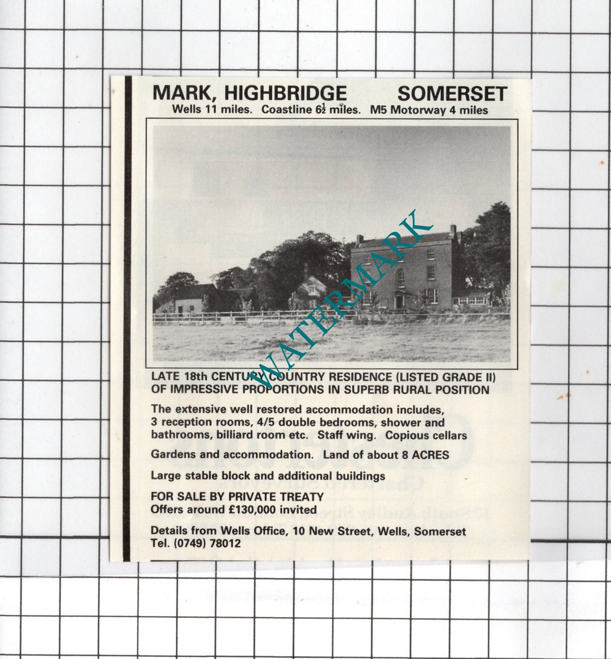 Mark Highbridge Somerset House Sale Advert - 1981 Small Cutting