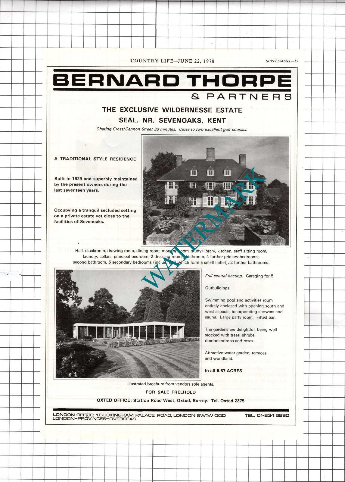 The Wildernesse Estate Seal Kent Sale Advert - 1978