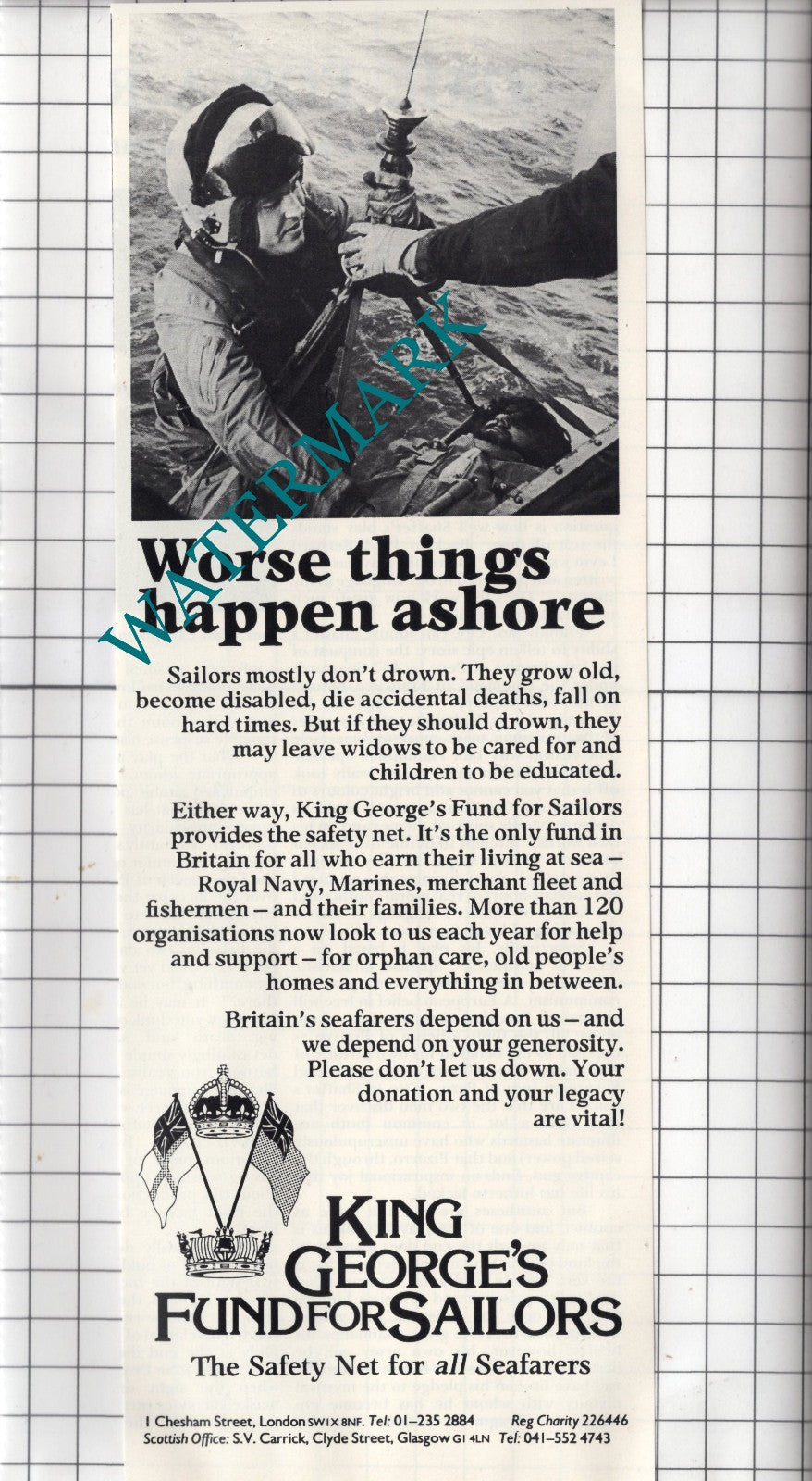 King George's Fund For Sailors Appeal - 1989 Advert