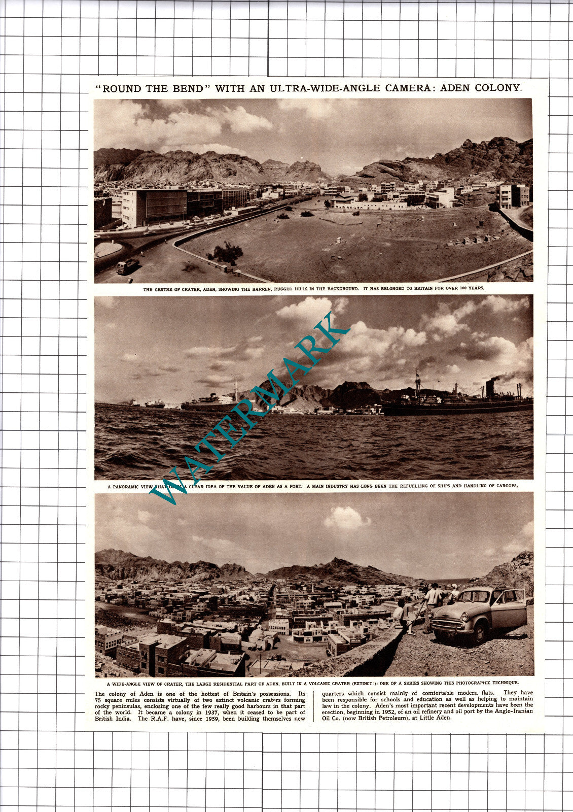 Crater Aden Colony - 1961 Cutting / Print