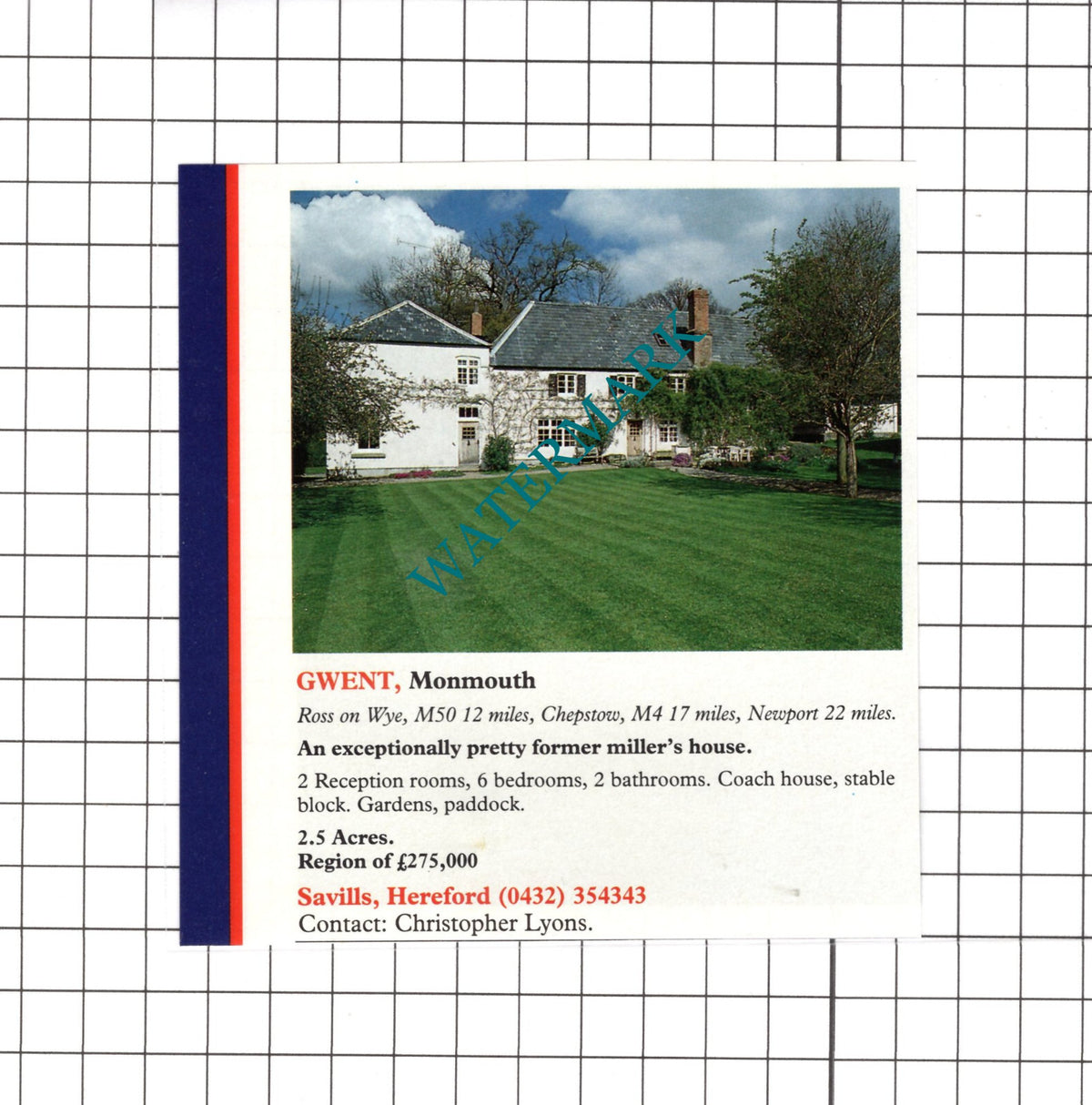 Monmouth Gwent Miller's House Sale Advert - 1991 Clipping