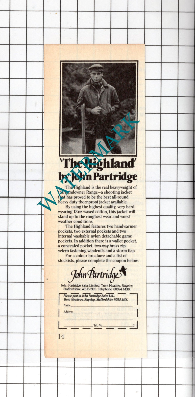 John Partridge Rugeley Staffordshire Advert - 1985 Clipping