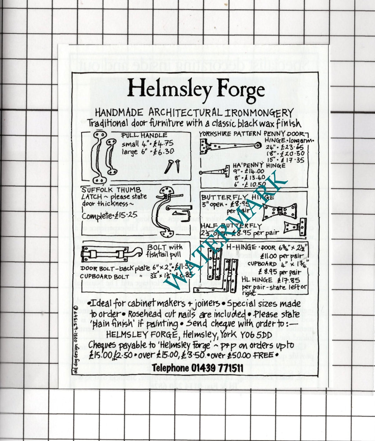 Helmsley Forge Helmsley York Small Advert - 1998 Cutting