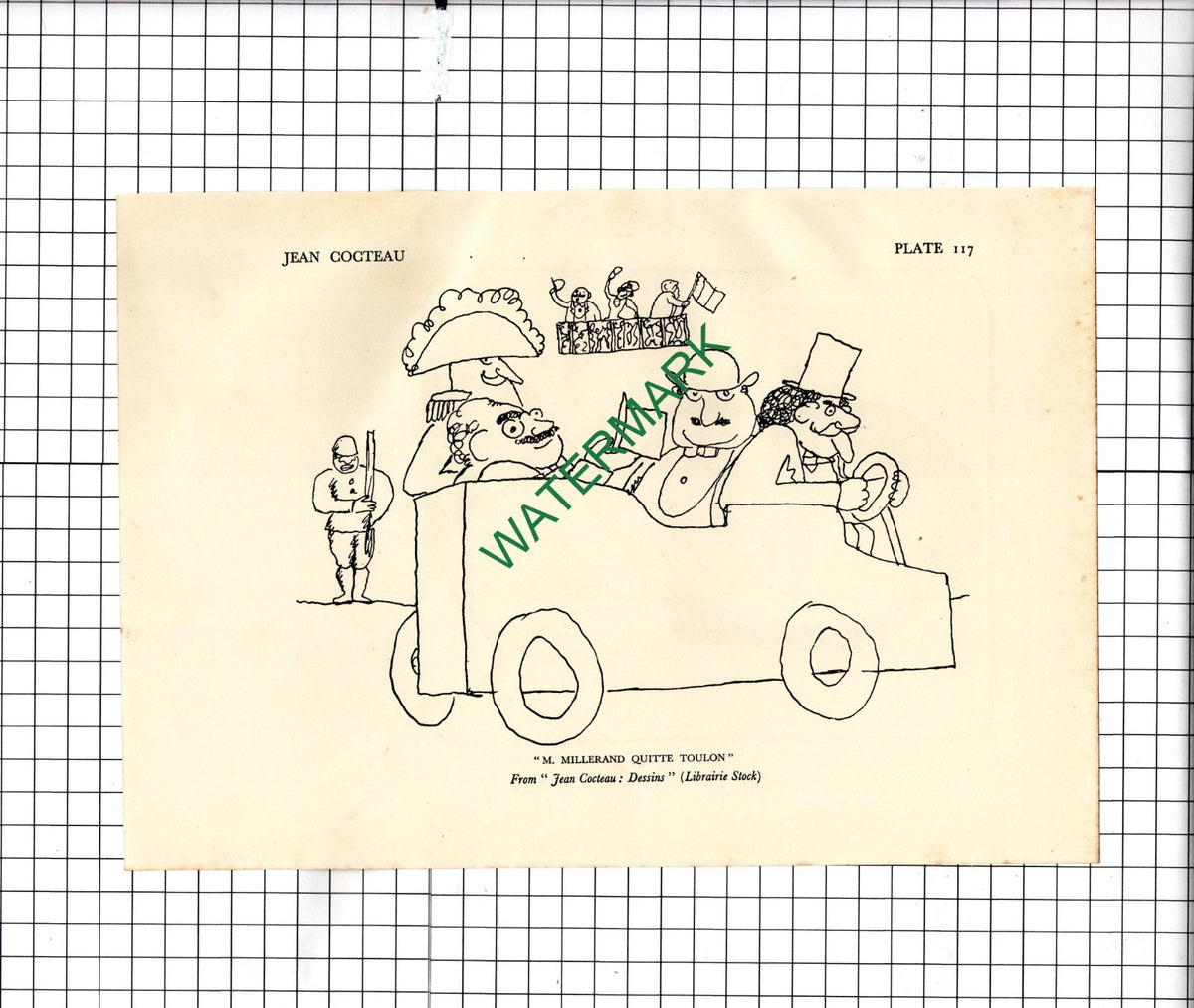 Gwen Farrar Tom Titt / M Millerand Jean Cocteau Caricature - 1928 Illustration