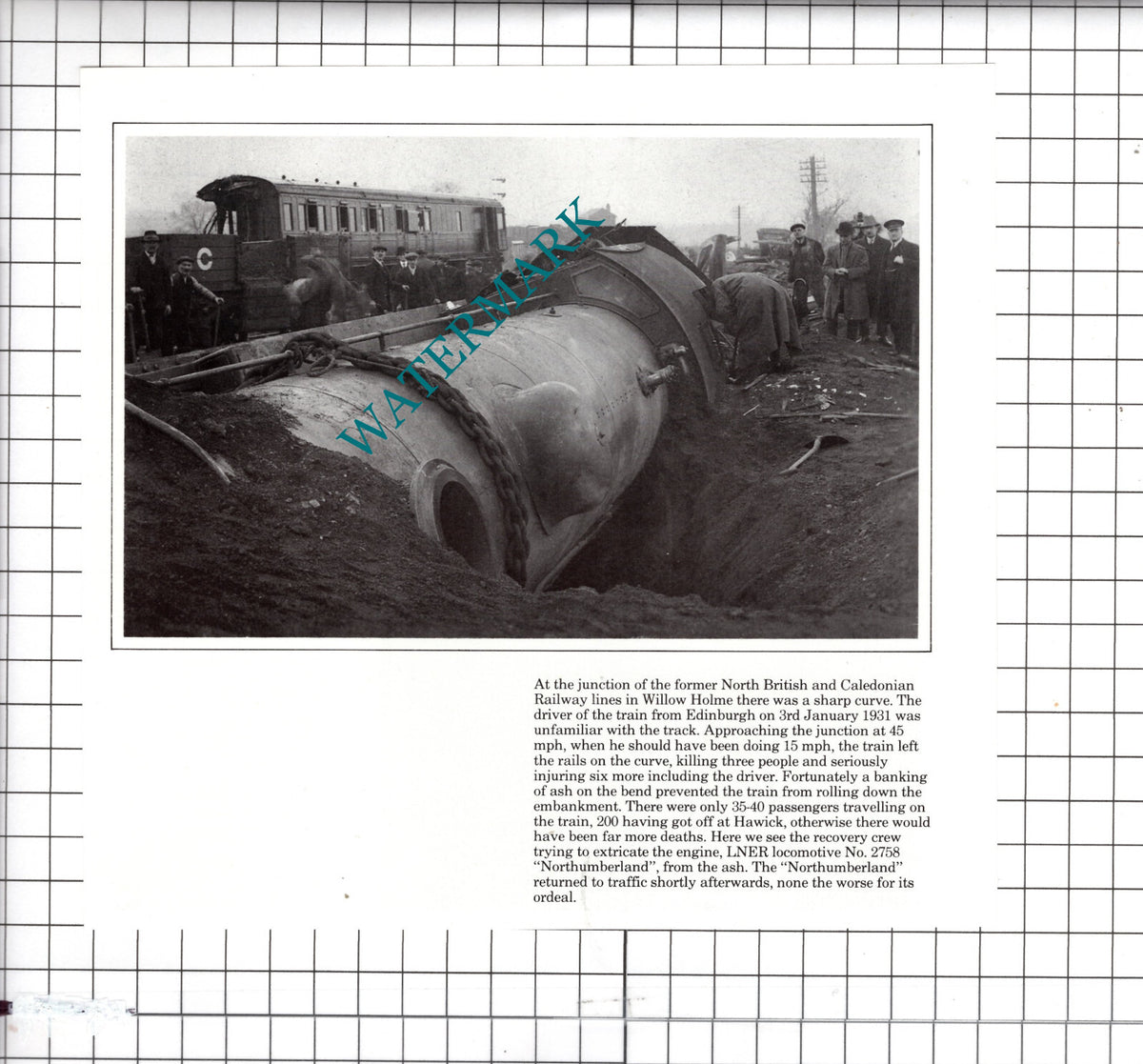 LNER Locomotive No 2758 Northumberland Railway Accident Carlisle - Clipping