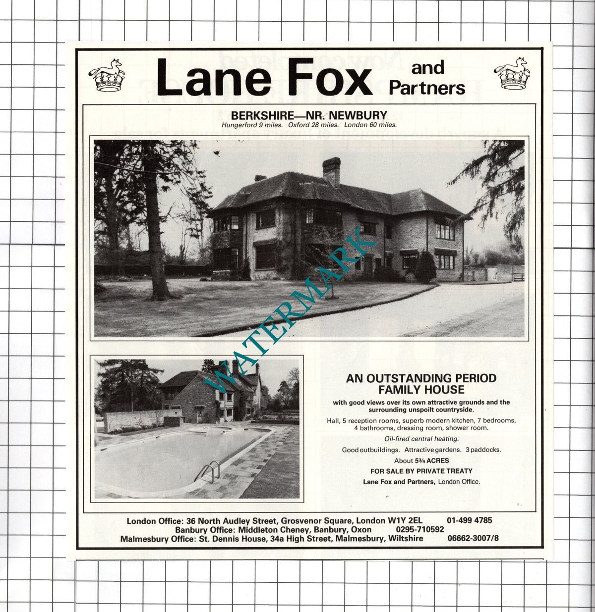 Newbury Berkshire House Sale Advert - 1981 Cutting
