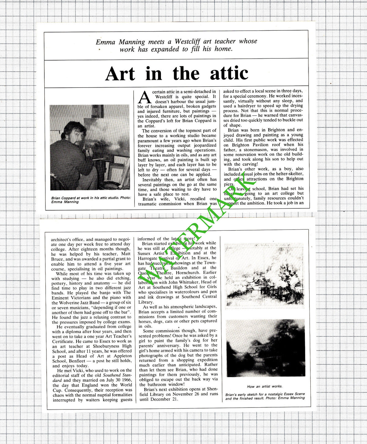 Brian Coppard Westcliff Essex Artist - 1985 Two-Part Cutting