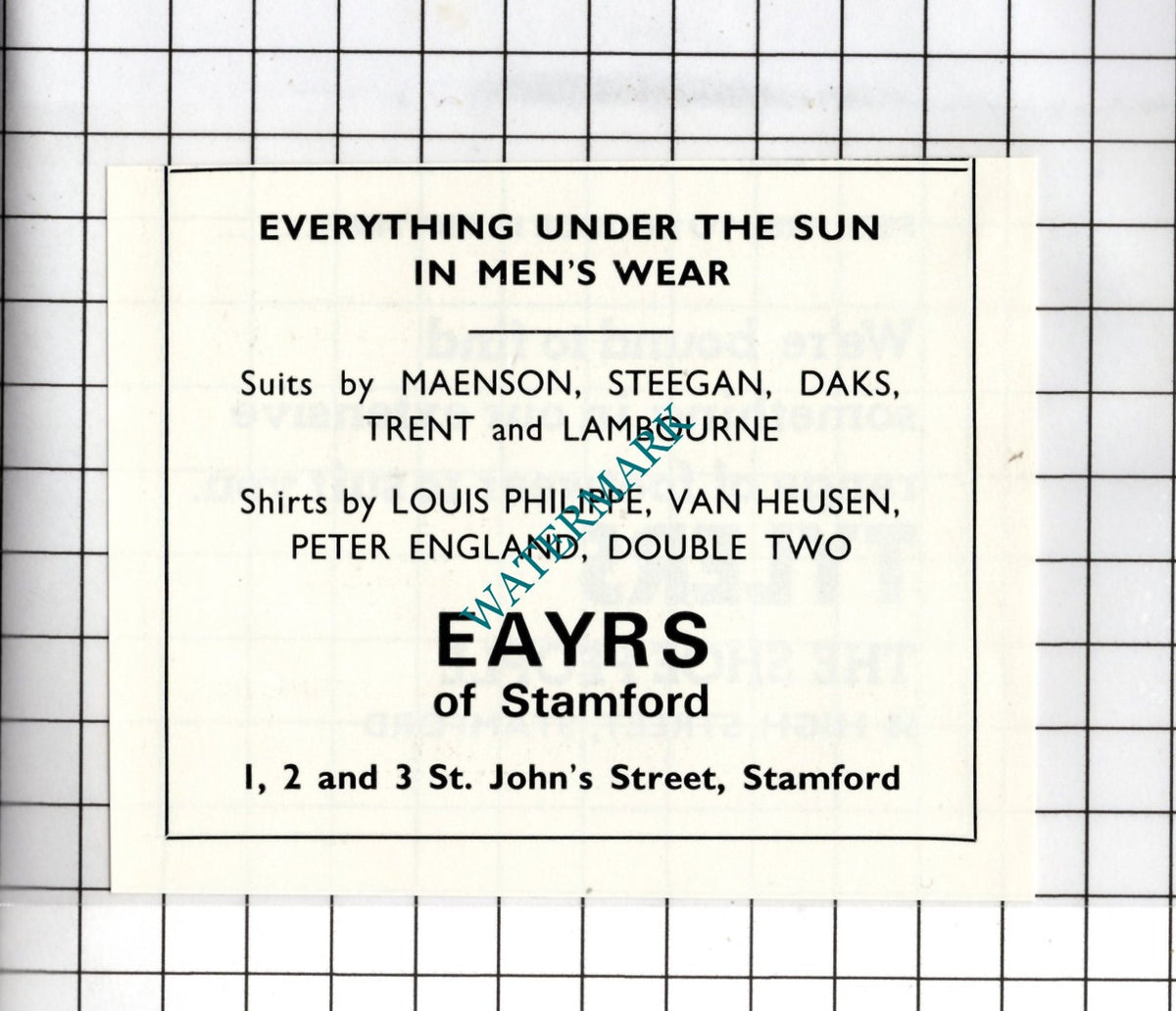 Eayrs Of Stamford Lincolnshire - 1974 SMALL Advert