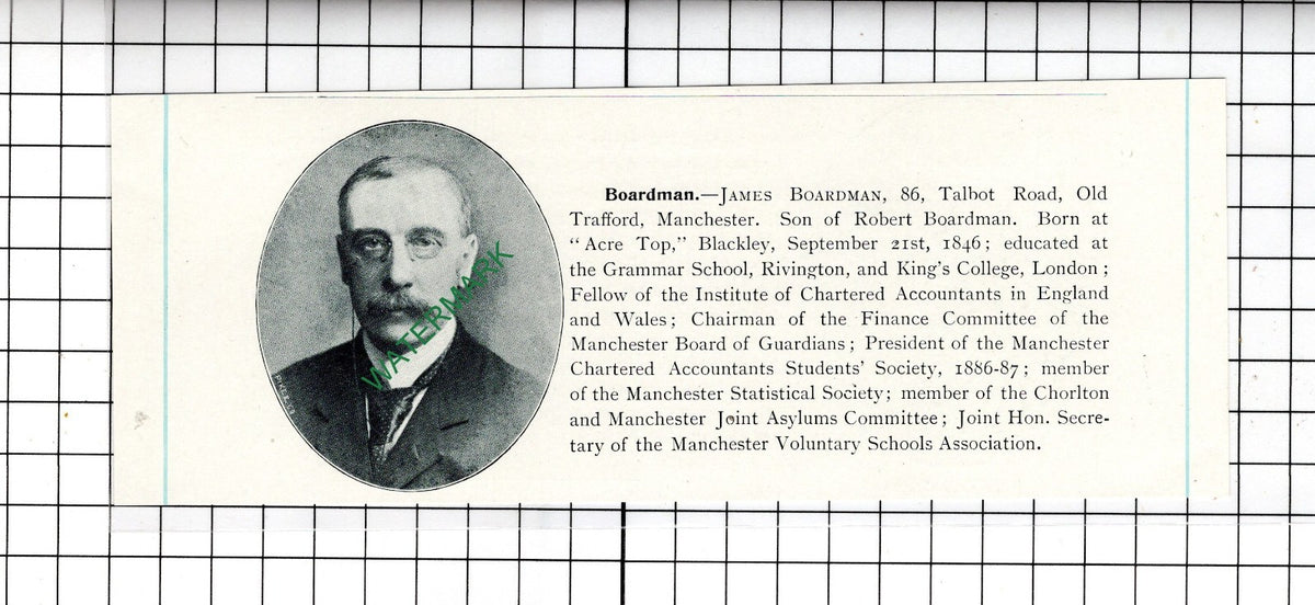 James Boardman Old Trafford / William John Coates Shildon - c.1905 Clipping