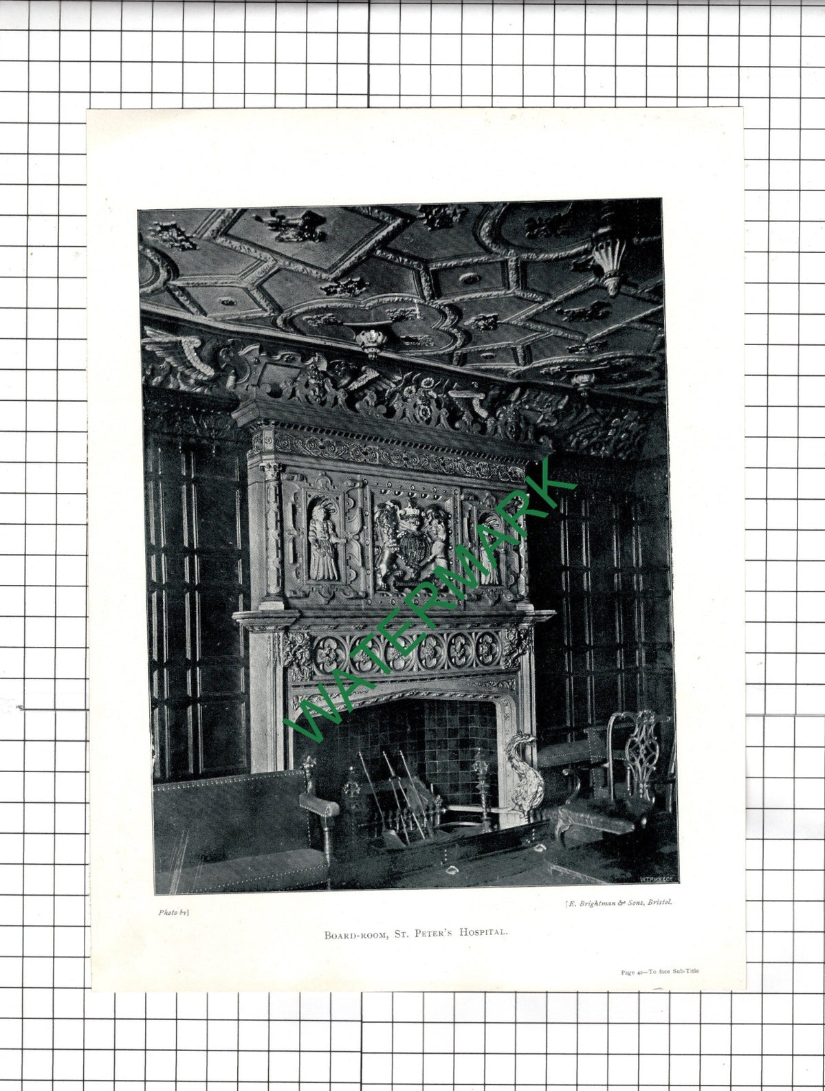 St Peter's Hospital Bristol Board-Room - 1898 Print