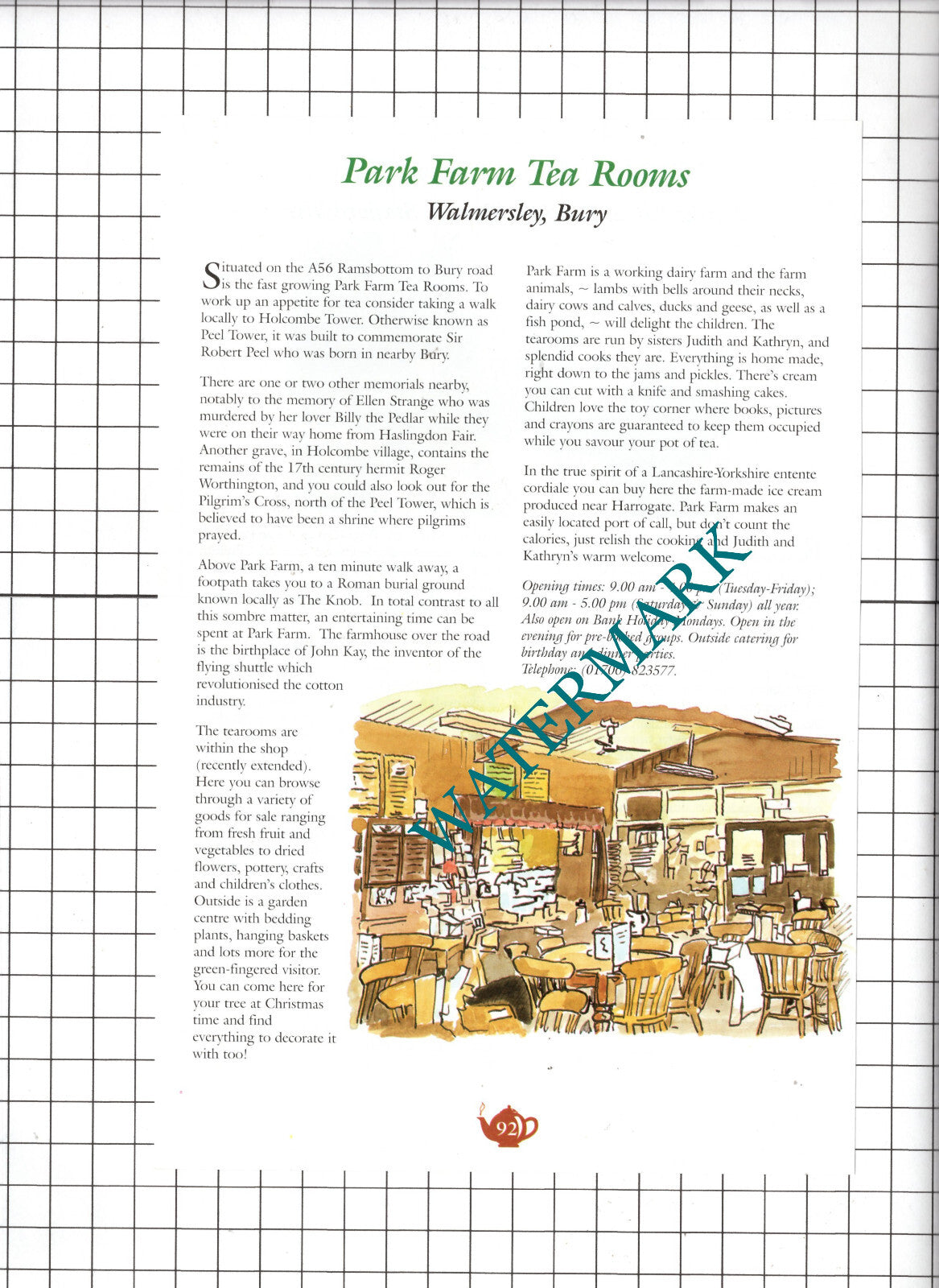 Intake Farm Rushton Spencer / Park Farm Walmersley Bury Tea Room- c.2001 Advert