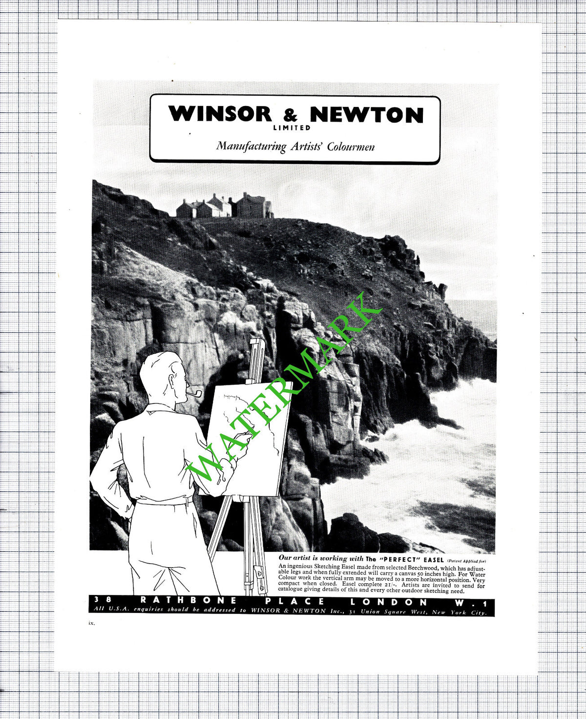 THREE Winsor & Newton Ltd Advert - 1936 Cutting / Print x 3