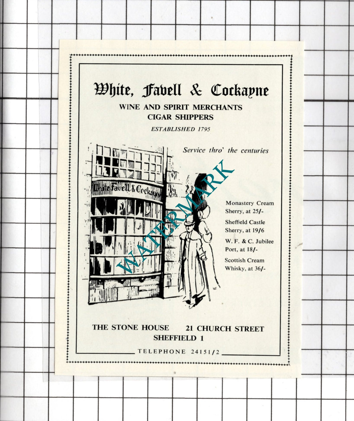White Favell & Cockayne The Stone House Church St Sheffield - 1956 Small Advert