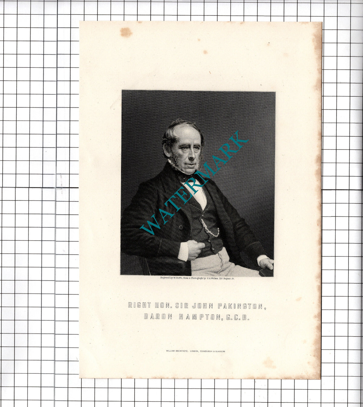 The Right Hon Sir John Pakington Baron Hampton - c.1881 Print