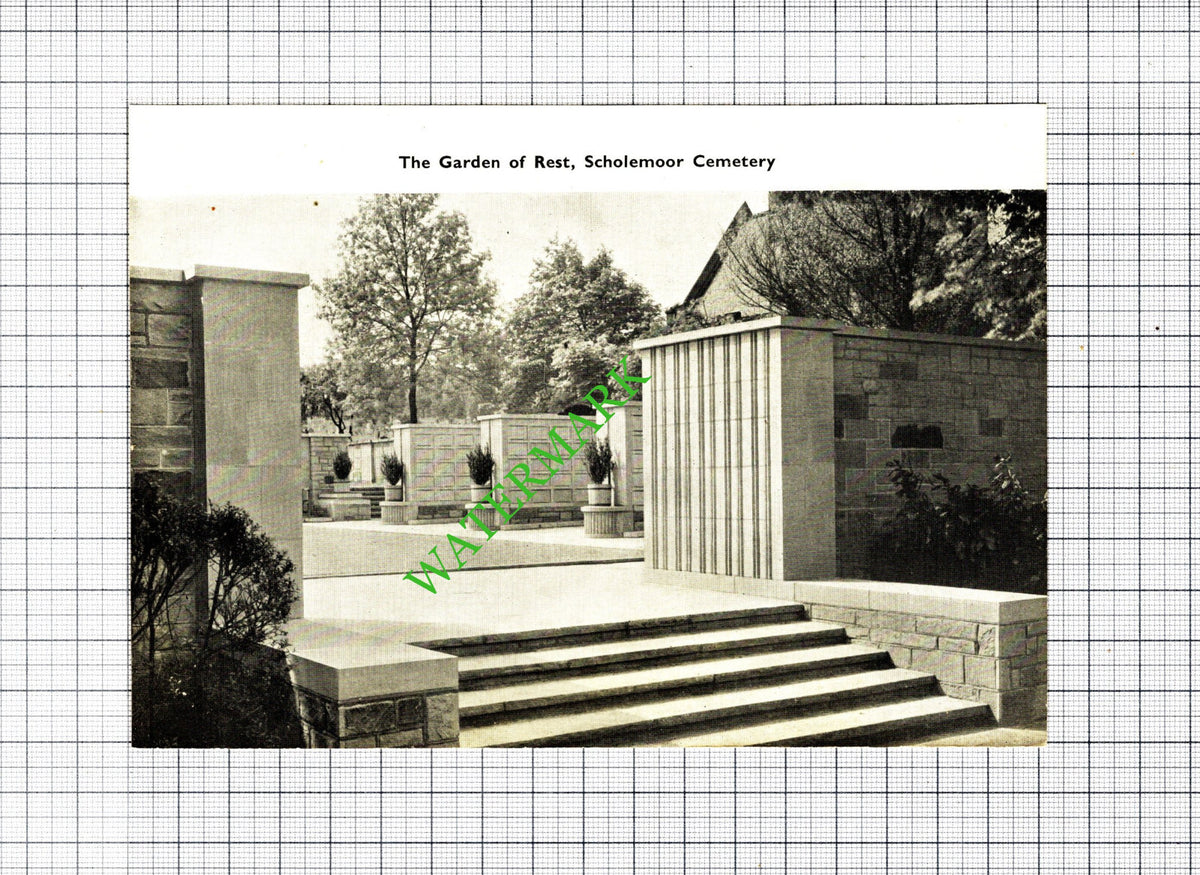 Scholemoor Cemetery Bradford Yorkshire - 1957 Cutting