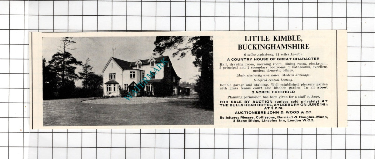 Little Kimble Buckinghamshire Small House Sale Advert - 1967