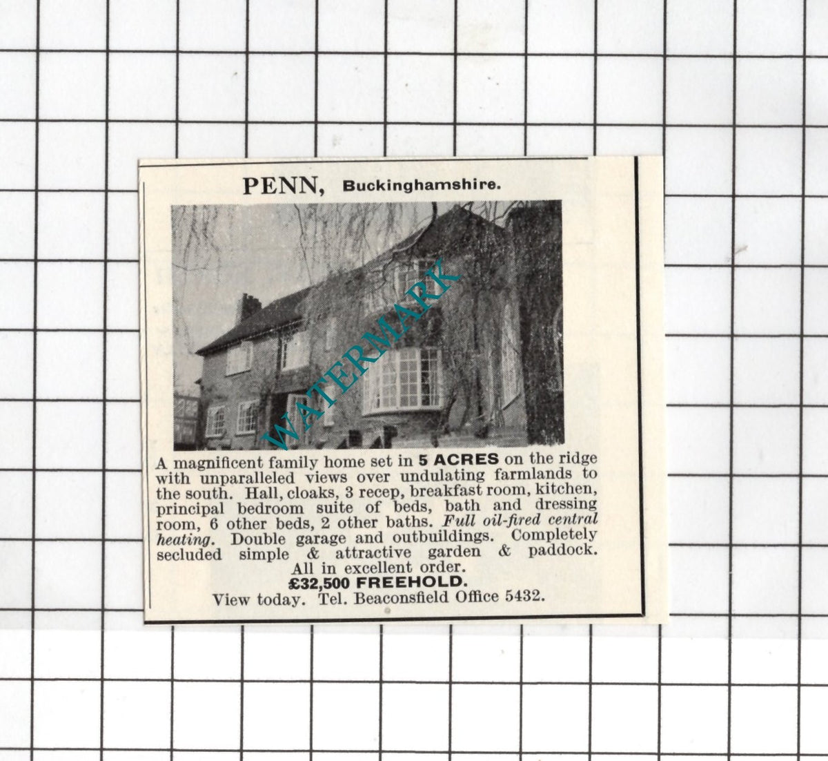 Penn Buckinghamshire SMALL House Sale Advert - 1967