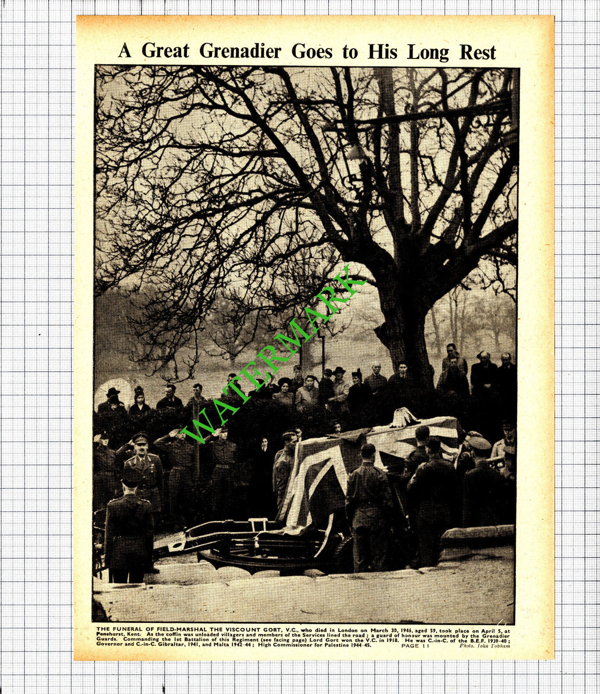Edmonton London Hoe Lane / Viscount Gort Funeral - c.1946 Cutting