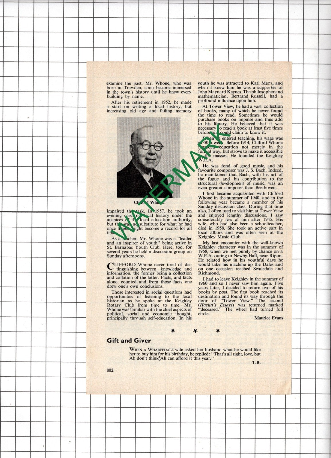 Dame Ethel Walker Robin Hood's Bay Clifford Whone Keighley - 1974 Article