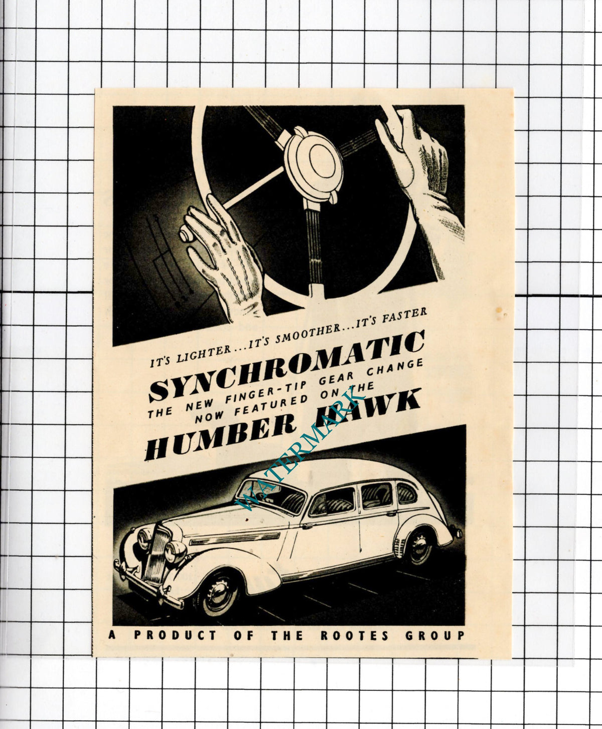 Humber Hawk Car Advert - 1947 SMALL News Cutting