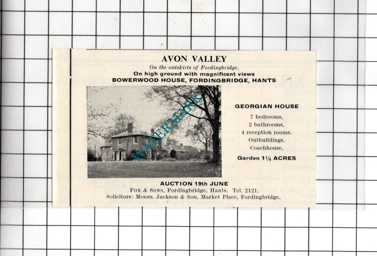 Bowerwood House Fordingbridge Hampshire Small House Sale Advert - 1967