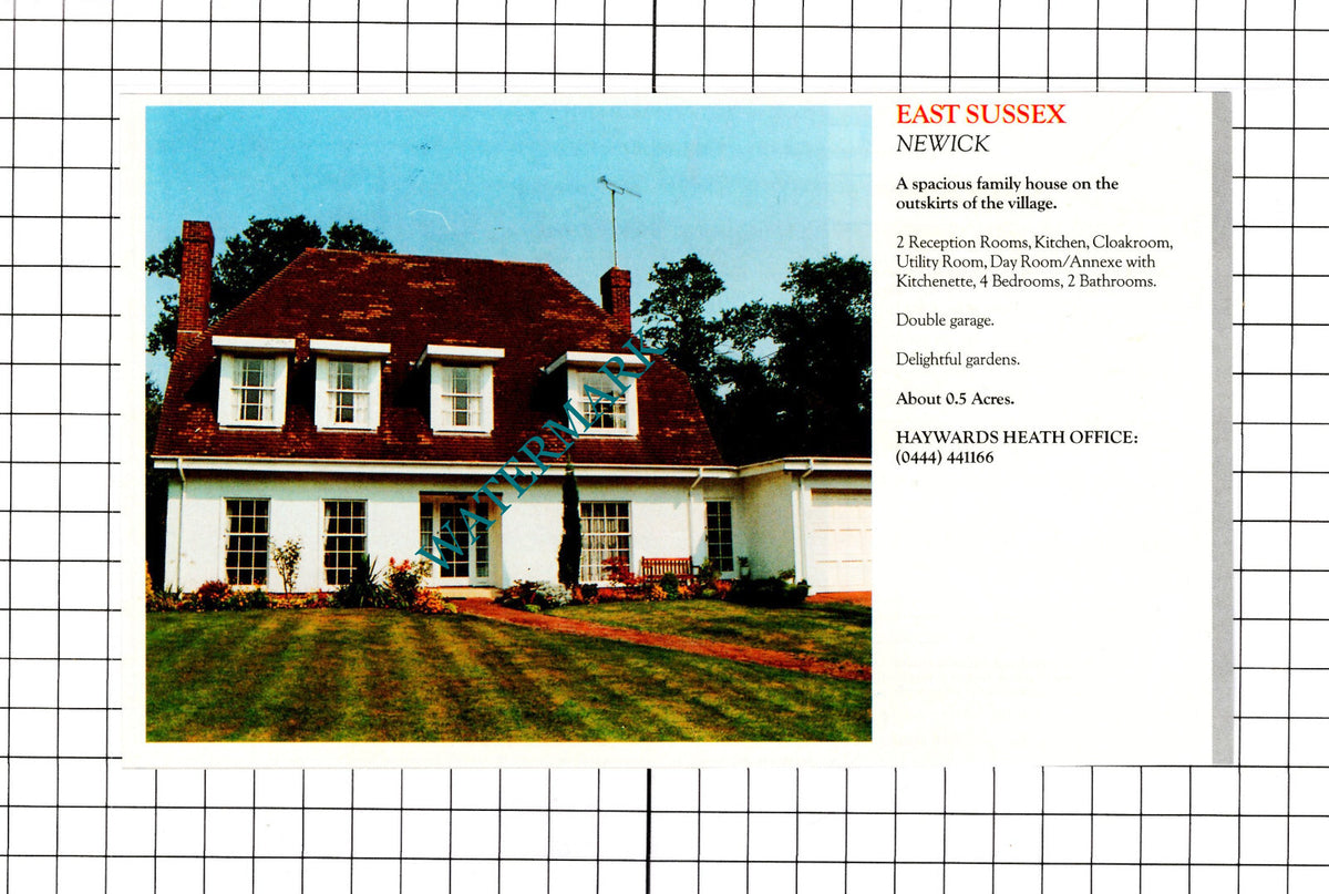 Newick East Sussex House Sale Advert - 1991 Clipping / Print