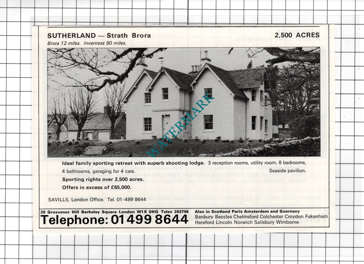 Strath Brora Sutherland Scotland House Sale Advert - 1978