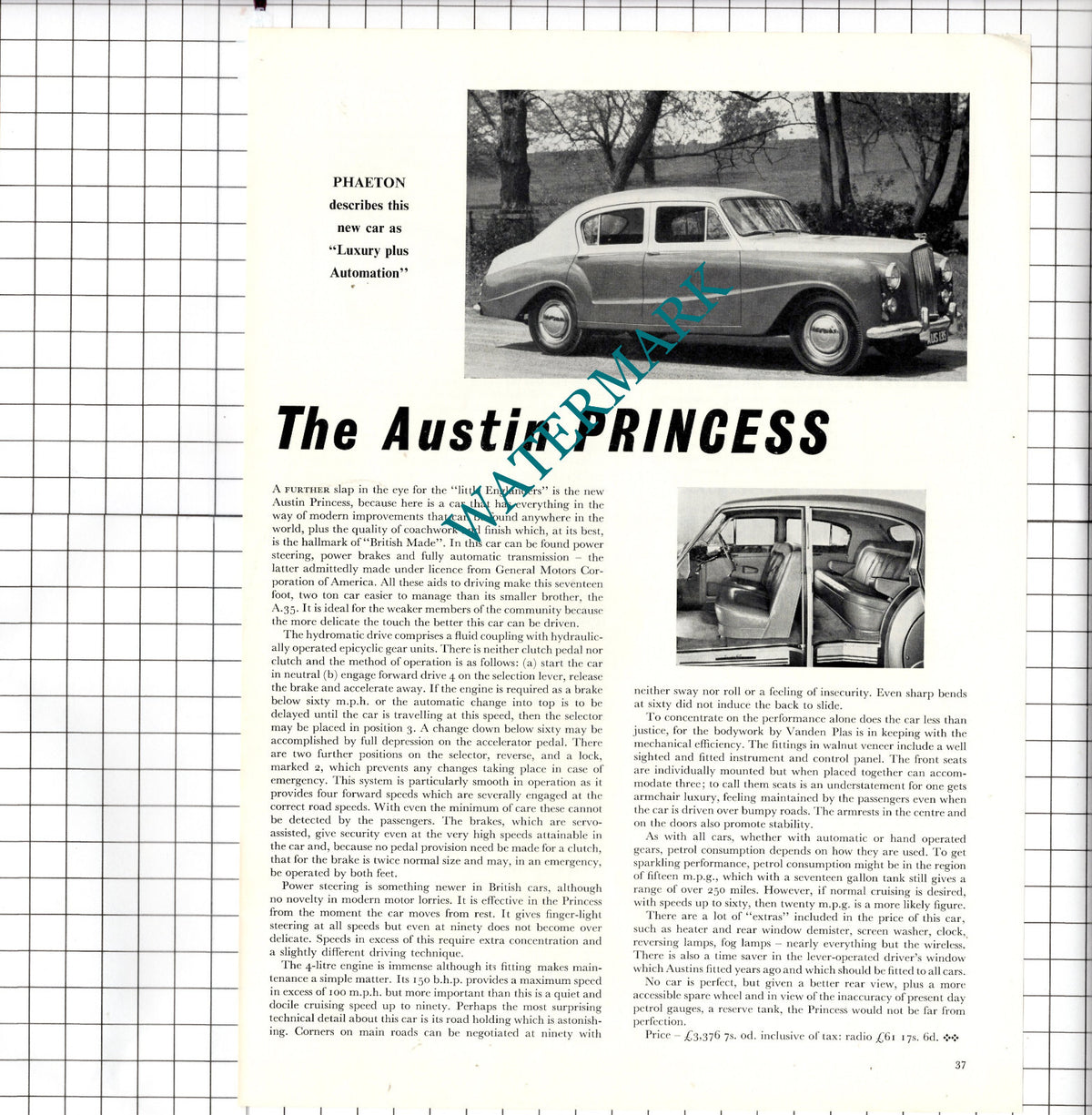 The Austin Princess Car Review - 1957 Article