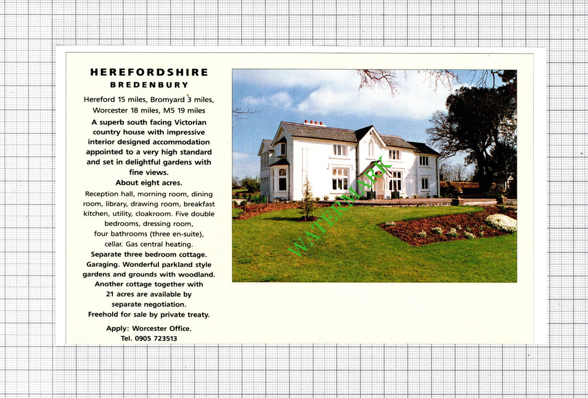 Bredenbury Herefordshire House Sale Advert -1991 Cutting