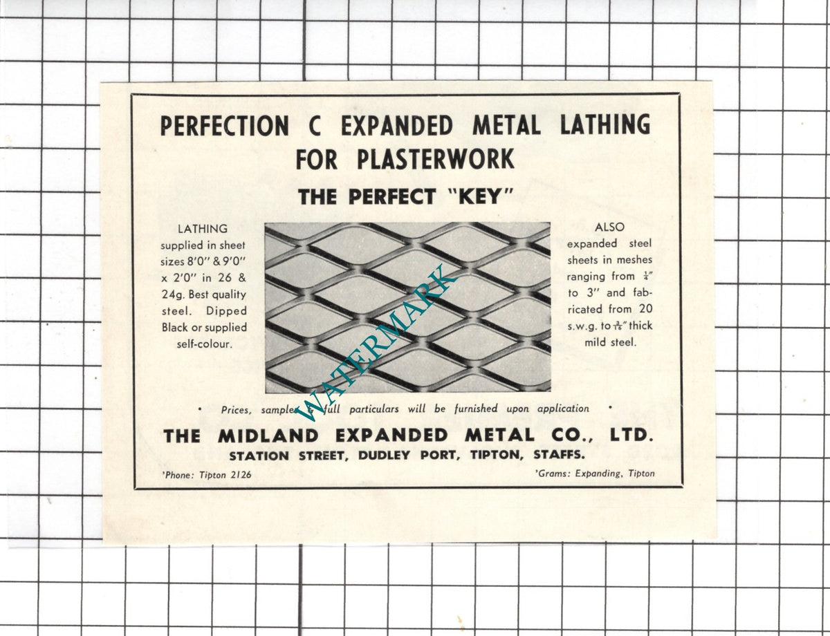 The Midland Expanded Metal Co Ltd Tipton Staffordshire - 1954 Small Advert