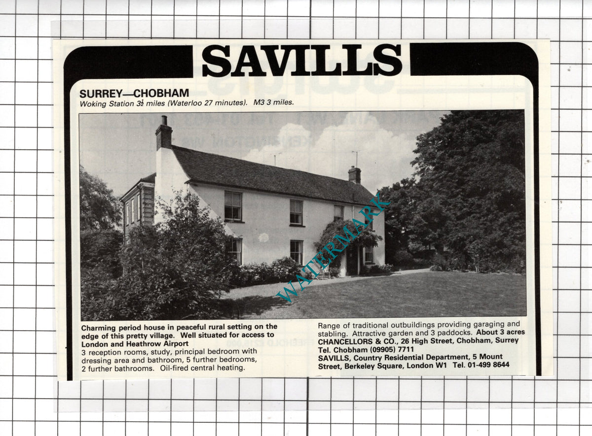 Chobham Surrey - 1980 House Sale Advert
