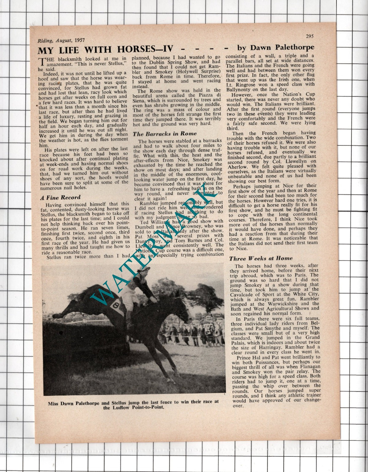 Dawn Palethorpe Stellus Horse Riding - 1957 Article
