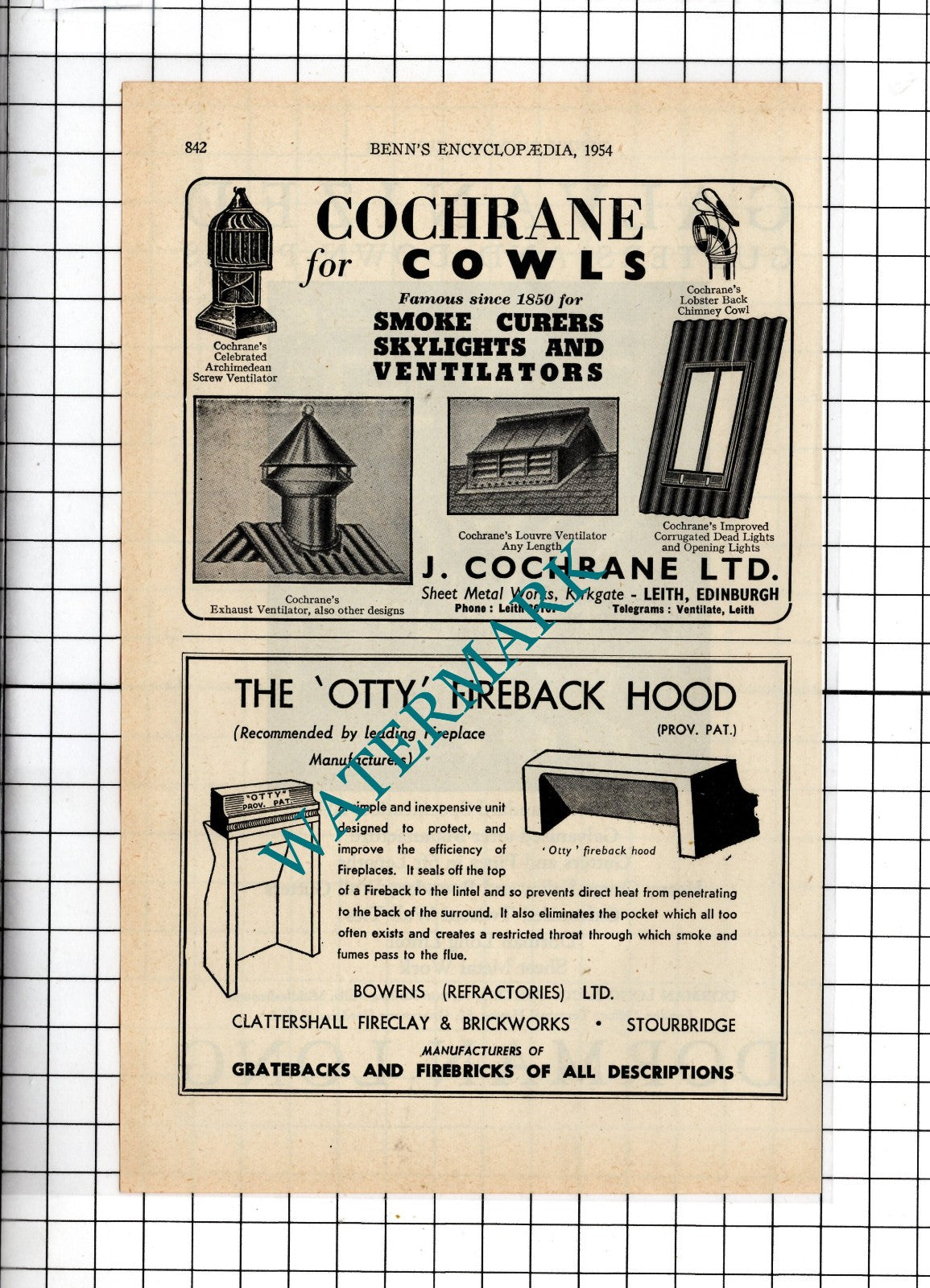 Dorman Long & Co Middlesbrough / J Cochrane Ltd Leith Edinburgh - 1954 Advert
